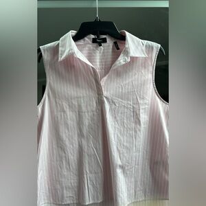 Theory | Striped Sleeveless Blouse